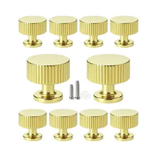 10 X Msqdesign Kastknop Goud - Kastknoppen Goud - 10 Stuks - Deurknopjes Goud Voor Kast- Deurknopjes Goud -kast Knop Goud - Meubelknop Goud -