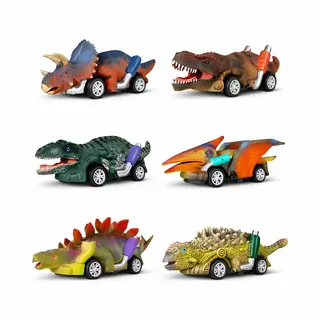 Rs Goods Dinosaurus Auto Speelgoed Jongens 6st - Jurassic Speelgoed Autos Jongens Speelfiguren - Peuter Speelgoed 1 Jaar Kleuter Speelgoed 2 Jaar - Dino