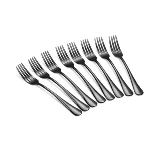 Alheco Set Van 8 Tafelvorken - Rvs Vorken - 20.3cm - Zwart