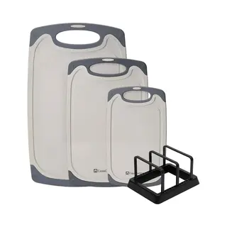 CasaCucina Snijplank Kunststof - Anti-slip - Met Houder - 41x26cm - Vaatwasserbestendig - Wit