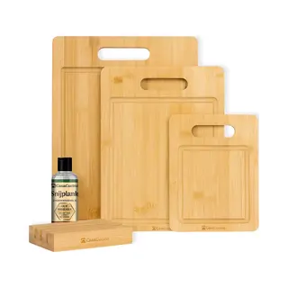 CasaCucina Snijplank Bamboe - Met Houder – 33x24cm - Serveerplank - Met Onderhoudsolie – Hout