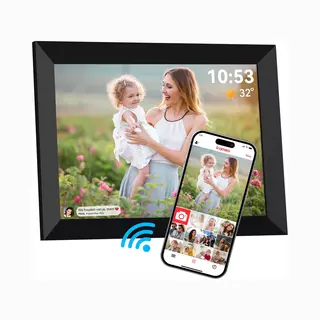 Siltcon® Digitale Fotolijst Met WiFi - 10.1 Inch Hd Display - Frameo App - Digitaal Fotolijstje - 16GB Opslag - Ips Touchscreen - Wereldwijd Delen -