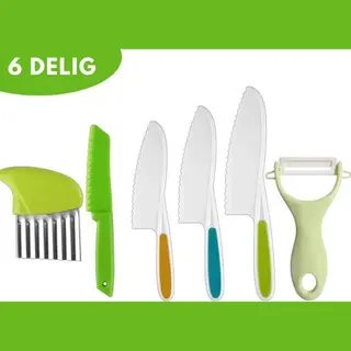 DirNiya Kindermessen Set - 6-delig - Kindermes - Koken Met Kinderen - Montessori Messen Set - Messenset - Keukenmessen - Messensets - Kindermessenset