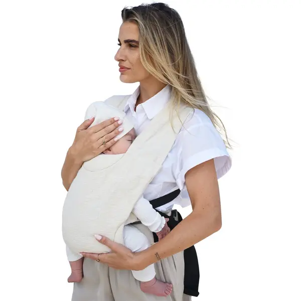 Deryan Nova Babytrage – Ergonomische Bauch- & Rückentrage Für Neugeborene & Kleinkinder – Verstellbar, Atmungsaktiv & Gepolstert – Crème thumbnail