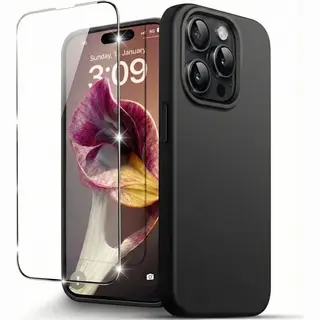 Nuvex Hoesje Geschikt Voor IPhone 15 Pro Max Telefoonhoesje Zwart Case Met Screenprotector