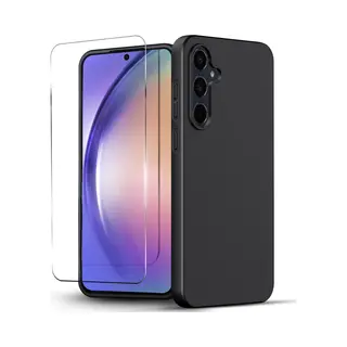Nuvex Hoesje Geschikt Voor Samsung Galaxy A54 Zwart Telefoonhoesje - Anti-Shock Case Cover Met 1x Screenprotector