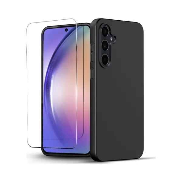 Nuvex Hoesje Geschikt Voor Samsung Galaxy A54 Zwart Telefoonhoesje - Anti-Shock Case Cover Met 1x Screenprotector thumbnail