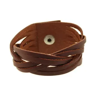 Behave - Armband - Bruin Leer - Casual Urban Stijl - 19 Cm