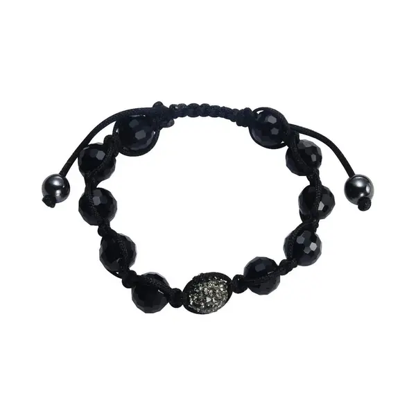 Behave - Armband Zwart Met Facet Kralen En Strass - Streetstyle Look thumbnail