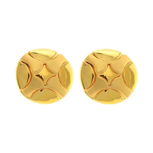 Behave - Clip Oorbellen Rond Goudkleur - Elegant Vintage Design thumbnail