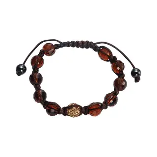 Behave - Bruine Armband Met Facetkralen - Warme Herfststijl
