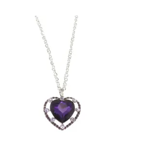 Behave - Lange Ketting Met Paars Hart En Steentjes - Statement Stijl