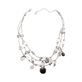 Behave Korte Ketting Lengte 40 Cm, Metaal, Epoxy, Hangers Van Glas Kralen En Metaal