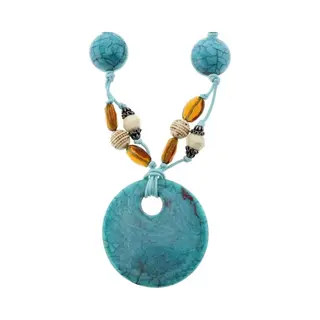 Behave - Damesketting Turquoise Hanger Kralen - Bohemian Stijl - 46 Cm