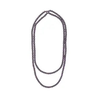 Behave - Glas Parel Ketting - Paars - 150 Cm