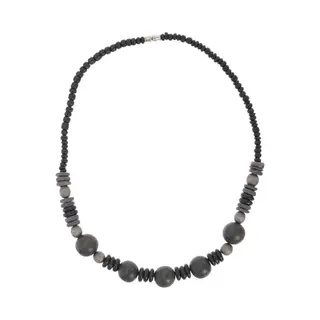 Behave – Ketting – Hout – Zwart;Bruin;Grijs – 48 Cm – Nikkelvrij – Handgemaakt