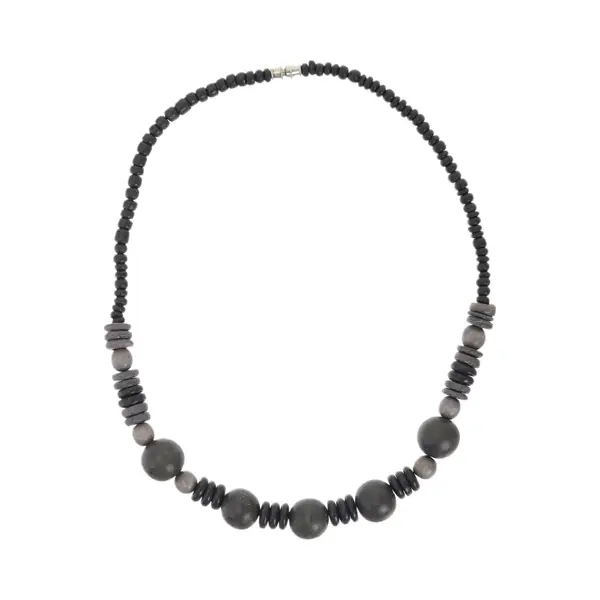 Behave – Ketting – Hout – Zwart;Bruin;Grijs – 48 Cm – Nikkelvrij – Handgemaakt thumbnail