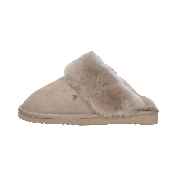 Warmbat Flurry Suede Dames Sloffen - Taupe thumbnail