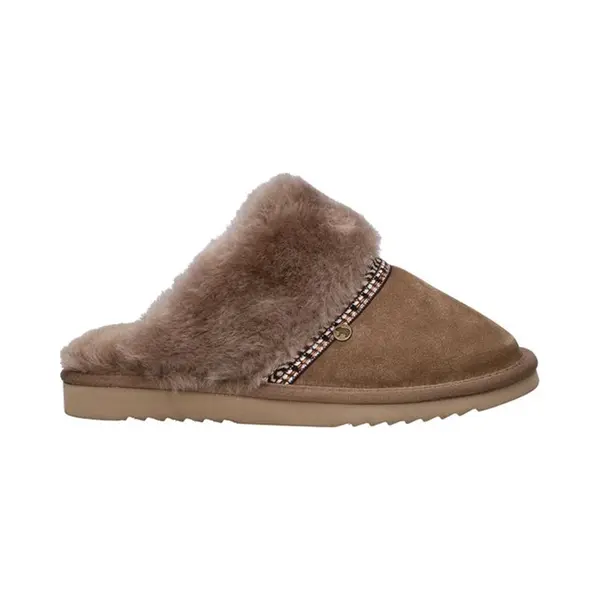 Warmbat Australia Flurry Tope Dames Pantoffel - Taupe - Maat 42 thumbnail