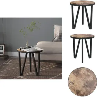 VidaXL Theetafel - Theetafels - Bijzettafel - Salontafel - Salontafel Ø35 Cm Mdf Zwart En Geel