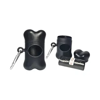Nobleza Poepzakjes Dispenser Zwart - Poepzakjeshouder - Dispenser Inclusief 15 Hondenpoepzakjes - Zwart