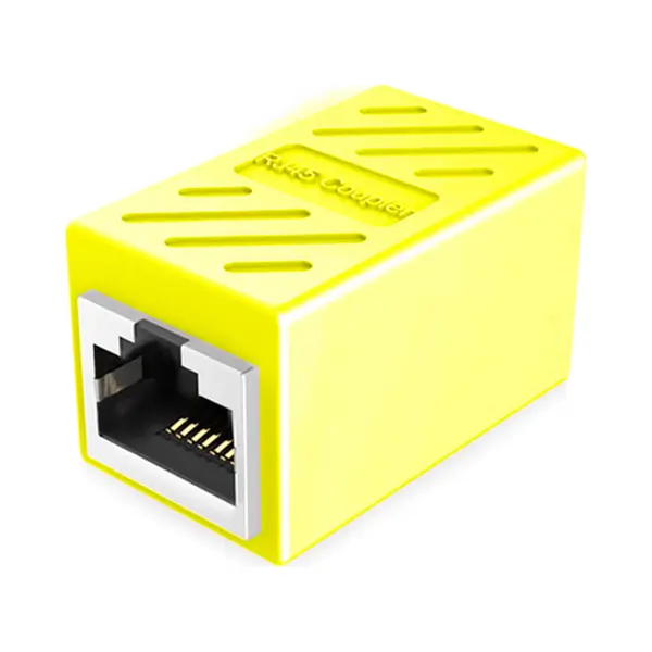 Ibley Lan Netwerk Internetkabel Koppelstuk Geel - RJ45 Verlengstuk - Utp Kabel Koppelstuk - Ethernet Female To Female Adapter - 10/100/1000/2500/10000 thumbnail