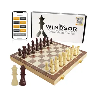 Windsor Schaakbord - Met Schaakstukken - 40 Cm - Annotaties - Schaakset - Magnetisch Schaakspel - Chess Set - Hout