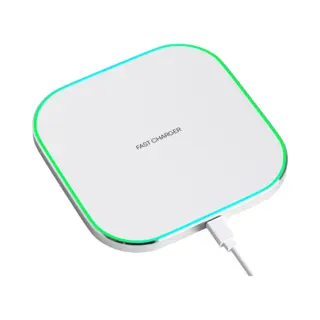 Strex Wireless Charger 15W - Inklusive Kabel - Qi-Schnellladegerät - Wireless Charger - Schnellladegerät - Led-Anzeige - Weiß