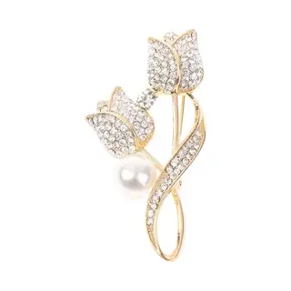 Borasi Tulp Broche | Parel Broche | Roestvrijstaal | Broche | Dames Sieraden |