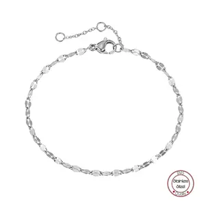 Borasi Minimalist Enkelband Zilverkleurig | Roestvrijstaal | Dames Sieraden | Enkelbandjes | Luxe Geschenkzakje | Enkelsieraad |