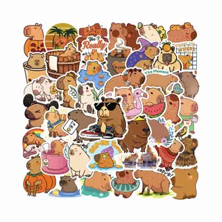 Chpn - Capybara Stickers - Stickers - Dieren En Laptop Stickers - Schattige Capybara's - Dierensticker - Capybara - Cadeau - Coole Stickers