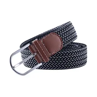 Chpn - Riem - Zwart/Witte Riem - Elastische Riem - Rekbare Riem - Riempje - Belt - Elastic Belt - Black/White Belt - 105CM/120CM - Zwart/Witte Riem