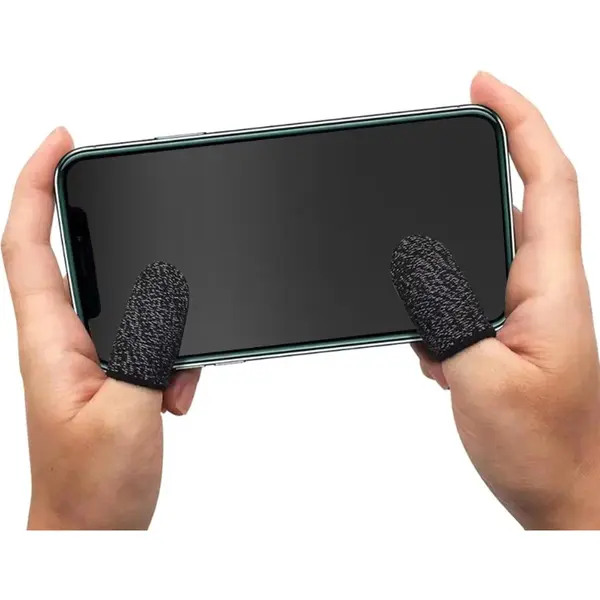 Chpn - Touchscreen Handschoenen Voor Gamen - 2 Stuks Grijs - Koolstofvezel - Vinger Mouwen Voor Mobiele Games - Gamen - Vingerbescherming thumbnail