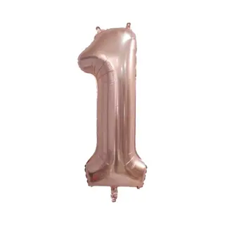 Chpn - Folieballon - 1 Jaar - Heliumballon - 70CM - Cijferballon - Rose Goud - Ballon - Feestdecoratie - Eerste Verjaardag - Party - Verjaardag - 1