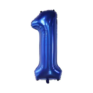 Chpn - Folieballon - 1 Jaar - 41CM - Cijferballon - Blauw - Ballon - Feestdecoratie - Eerste Verjaardag - Party - Verjaardag - Een - Blauwe Cijfer