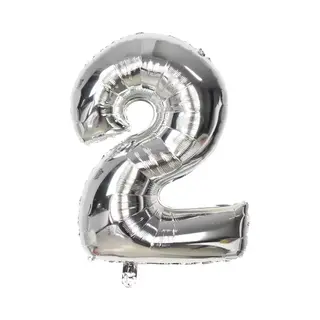 Chpn Cijfer Folieballon - 2 Jaar - 100CM - Cijferballon - Zilver - Ballon - Feestdecoratie - Tweede Verjaardag - Party - Verjaardag - 2 - Twee -