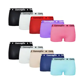 Gianvaglia Dames Onderbroek Katoen - 10-Pack - Boxershorts - Effen - Mix Kleur - Maat Xl - Korte Pijp