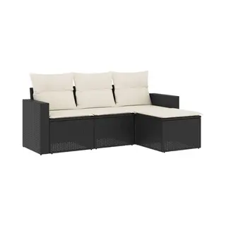 VidaXL 3251213 Gartenbank Rattan, Gehärtetes Glas