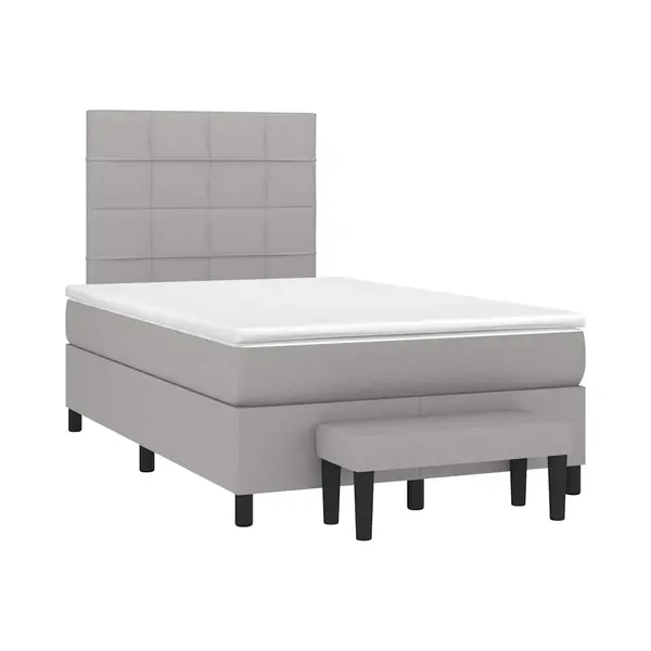 Boxspringbett Mit Matratze Hellgrau 120x190 Cm Stoff Vidaxl thumbnail