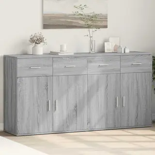 Sideboards 2 Stk. Grau Sonoma 79x38x80 Cm Holzwerkstoff - Vidaxl