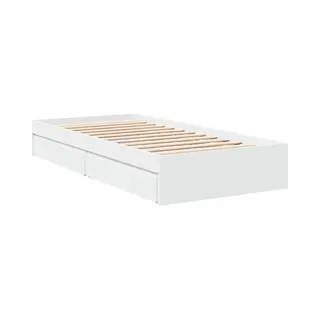 VidaXL Bettgestell Mit Schubladen Weiß 75x190 Cm Holzwerkstoff