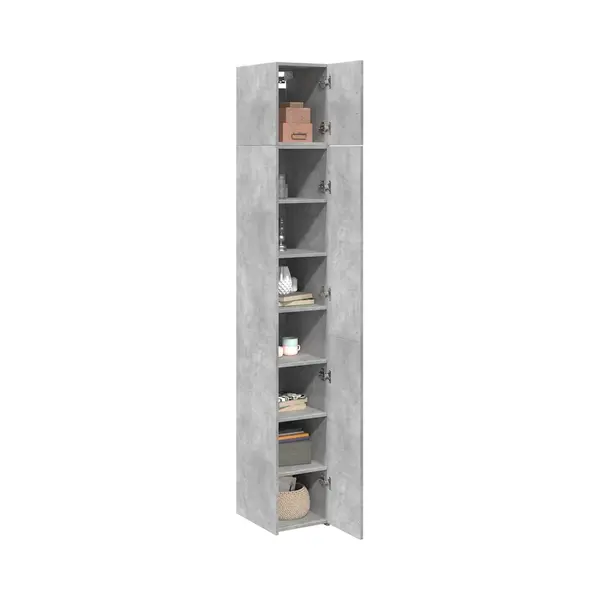 VidaXL Sideboard Hochschrank Schmal Betongrau 30x42, 5x225 Cm Holzwerkstoff (1 St) thumbnail