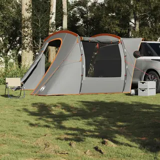 VidaXL Autozelt Grau Und Orange Wasserdicht, Zelt, Zelt Kofferraum, Campingzelt Auto, Zelt Auto, Campingzelt, Heckzelt, Gartenzelt, Wanderzelt