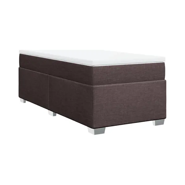 VidaXL Boxspringbett Mit Matratze Dunkelbraun 100x200 Cm Stoff thumbnail
