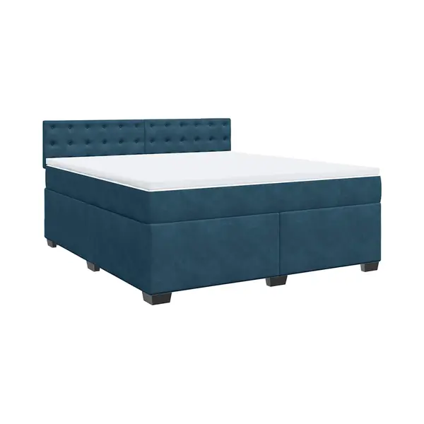 VidaXL Boxspring Met Matras Fluweel Blauw 180x200 Cm thumbnail