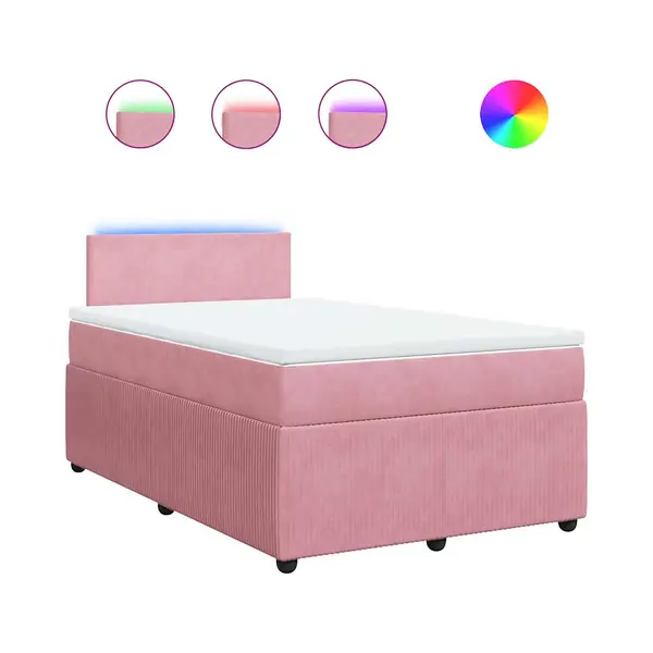 Boxspringbett Mit Matratze Rosa 120x190 Cm Samt Vidaxl thumbnail