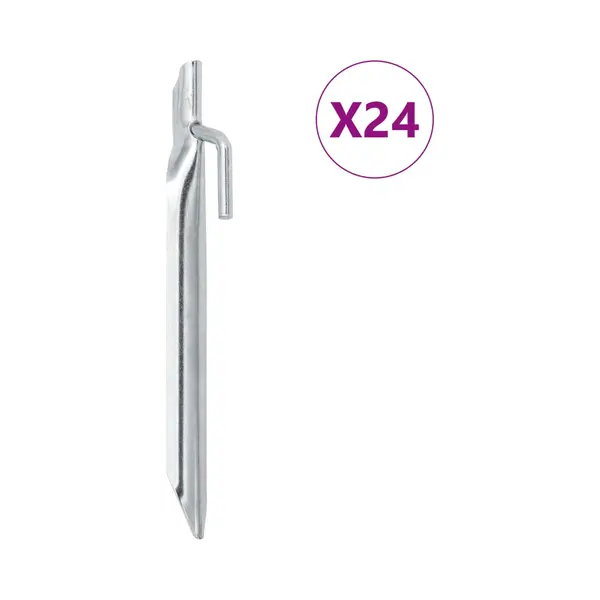 VidaXL Zeltheringe 24 Stk. V-Form 17 Cm Ø20 Mm Verzinkter Stahl thumbnail