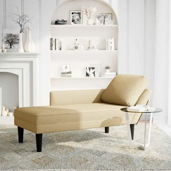 Chaiselongue Mit Kissen Graugrün Cordstoff Vidaxl thumbnail
