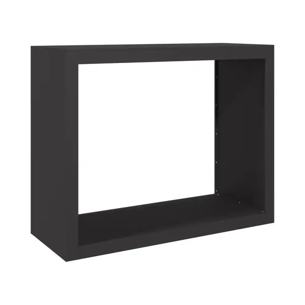 VidaXL Firewood Rack - Black Steel Log Holder Store With Ample Storage, Weather, 100x40x80cm, Essential For Fireplace/Log Burner thumbnail