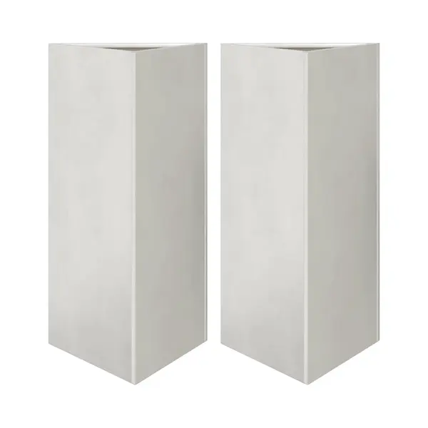 VidaXL Garden Planter - 2 Pcs Triangular Stainless Steel Flower Pot Planter Box | -, Large Soil Capacity, Elevates Plants, Stylish Silver thumbnail